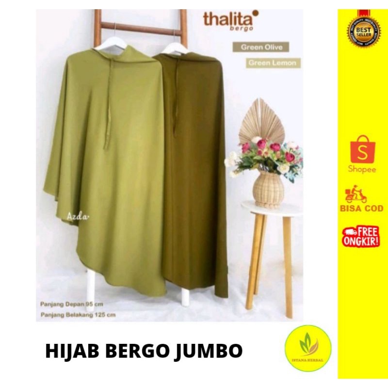 HIJAB BERGO THALITA KHIMAR JUMBO TALI XXL/JILBAB BERGO JUMBO/KHIMAR JUMBO/HIJAB INSTAN/TERLARIS