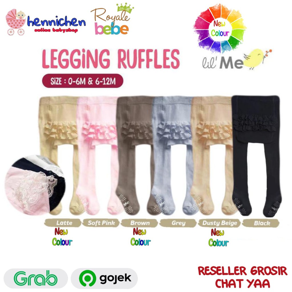 Legging Bayi Ruffle SeriesTutup Kaki Anti Slip Little Me ROYALE BEBE