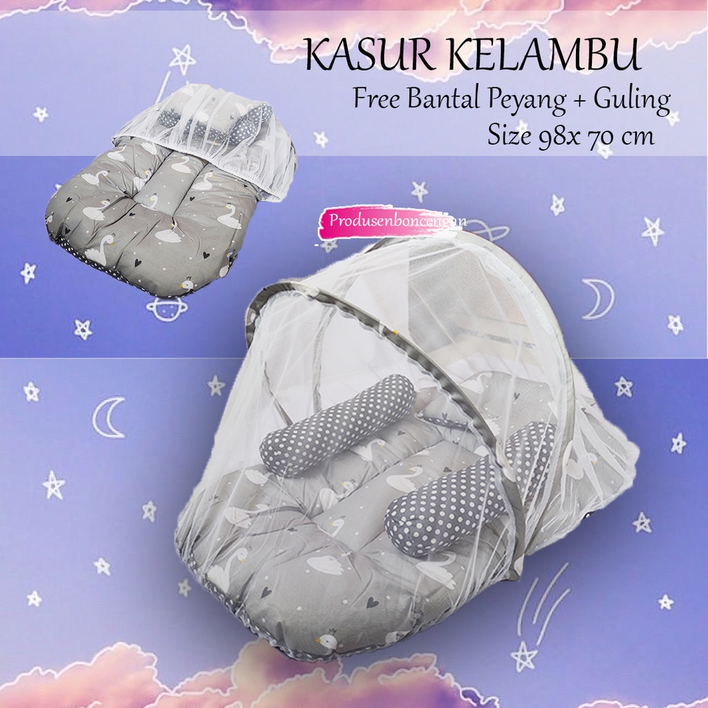 Kasur Bayi Kelambu FREE Bantal Guling Lipat Kelambu