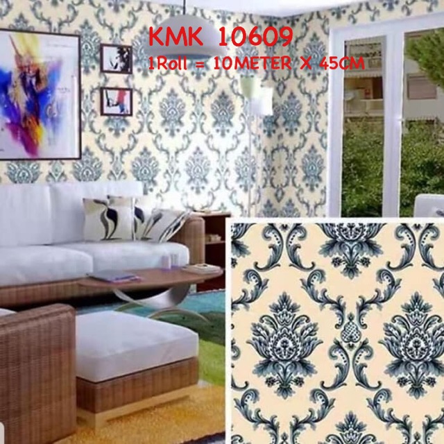 KMK10609 WALLPAPER DINDING PREMIUM 10METER X 45CM WALLPAPAER 10METER X 45CM WALLPAPER DINDING STIKER