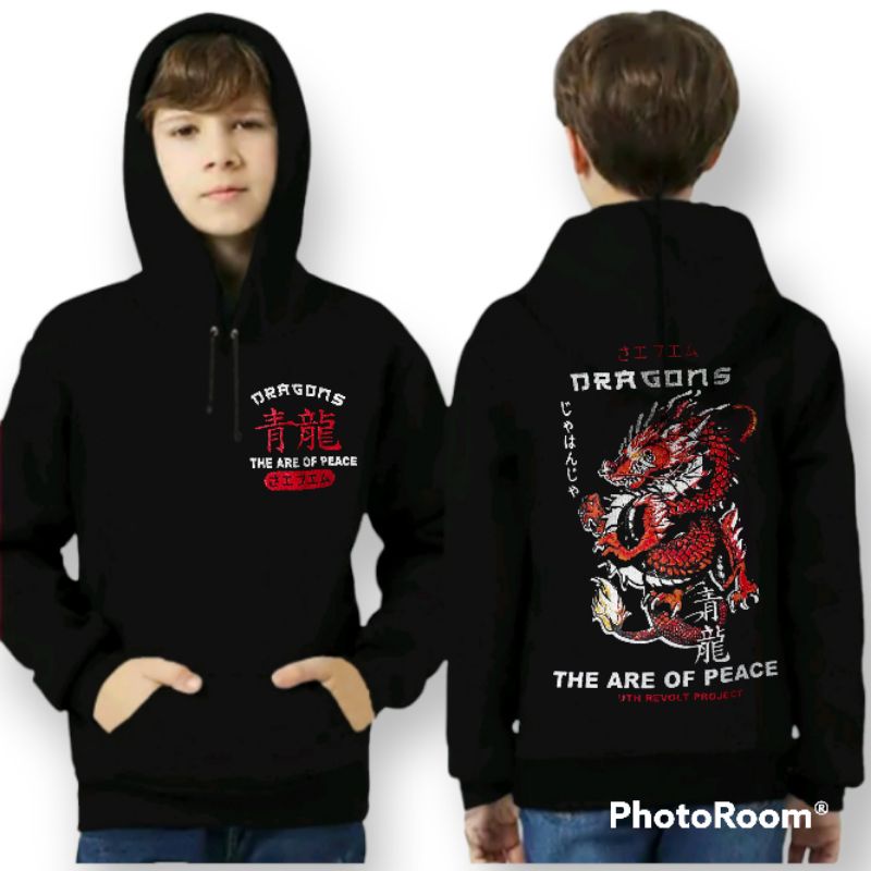 Jaket Anak Laki Laki Motif Dragon Hoodie Anak Sukajan Naga Jaket Naga 7 sampai 12 tahun