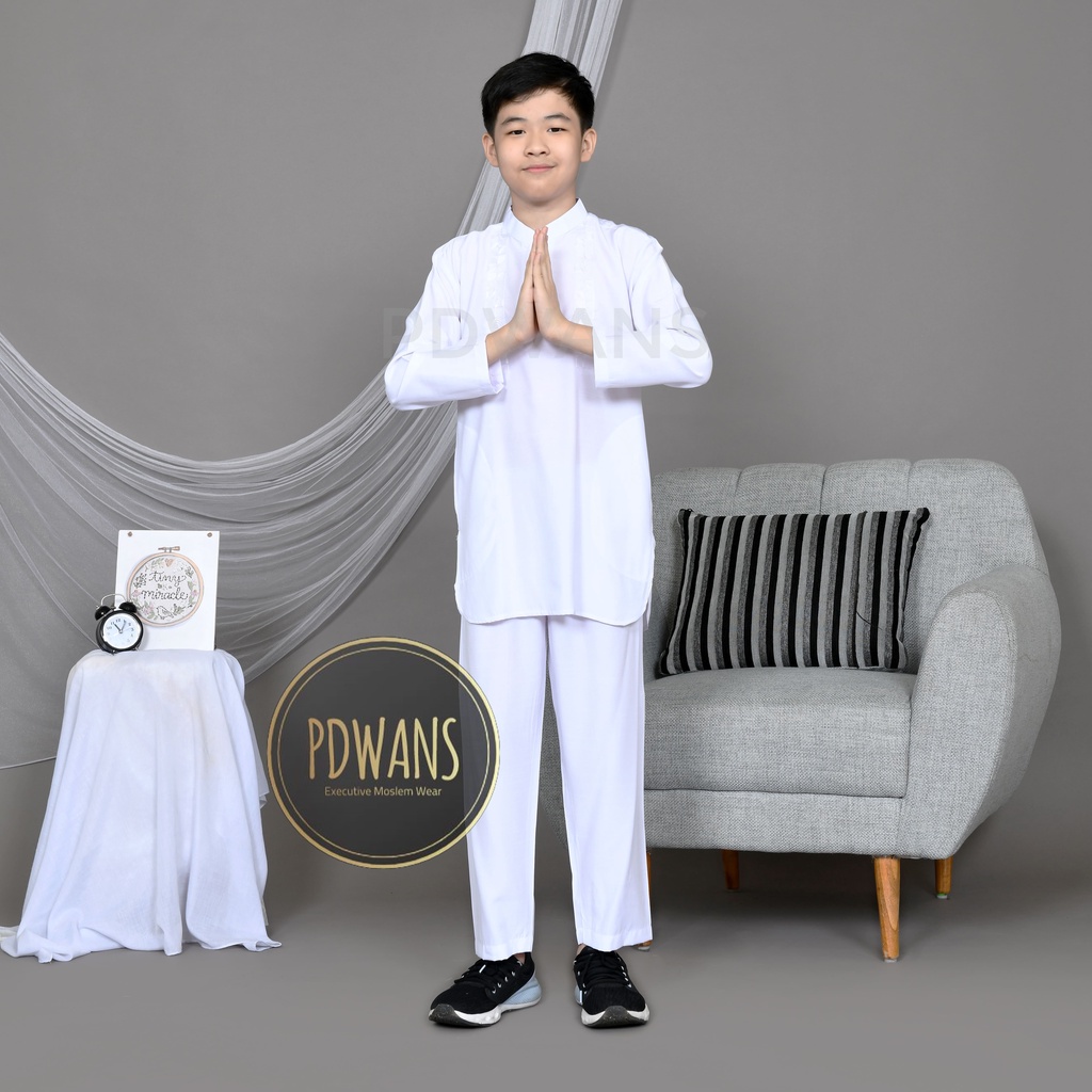 BAJU KOKO Pakistan Remaja Putih Setelan Anak 5 6 7 8 9 10 Tahun BGM09 PDWANS