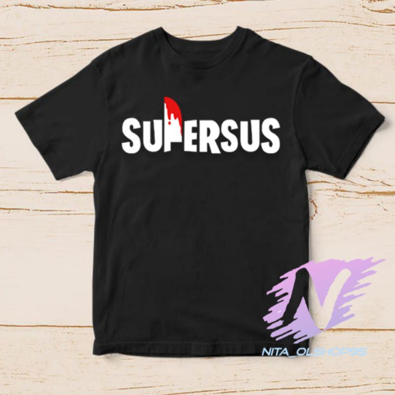 kaos supersus logo baju kaos anak among us 3D