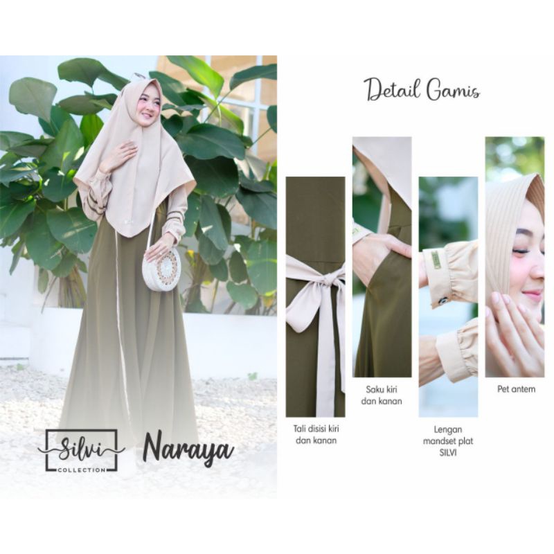 NARAYA dress | By silvi collection super elegan gamis polos kombinasi busui friendly simple