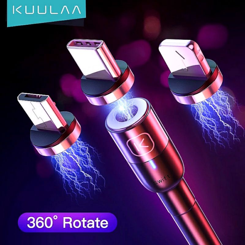 KUULAA Kabel Charger Magnetic Micro USB, Type C For Xiaomi Samsung Huawei Android Phone Lightning Ca