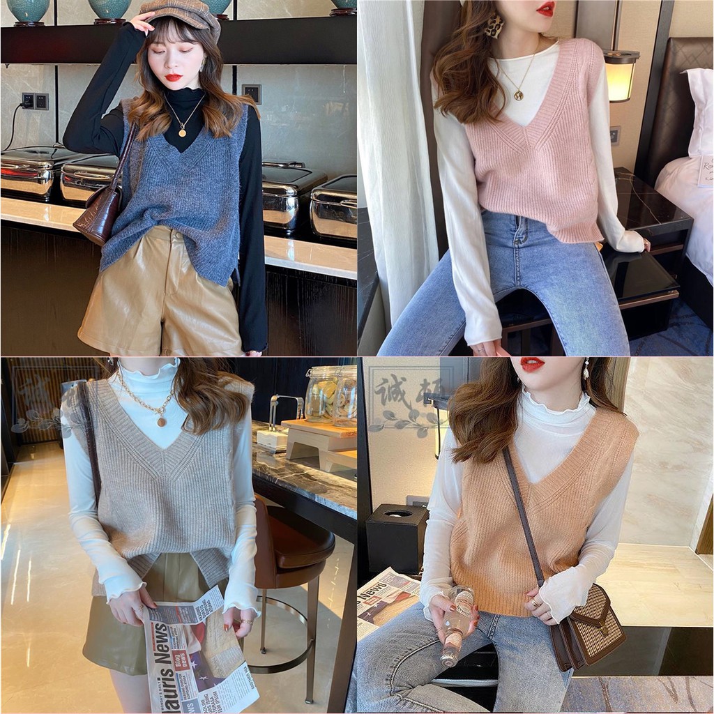 Outerwear Wanita - Rompi VIDELIA Knit Vest import