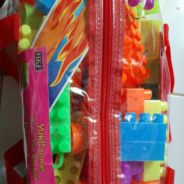 B6C Mainan  Anak  Edukasi Lego  Block Pintar Hanlo Tas isi 