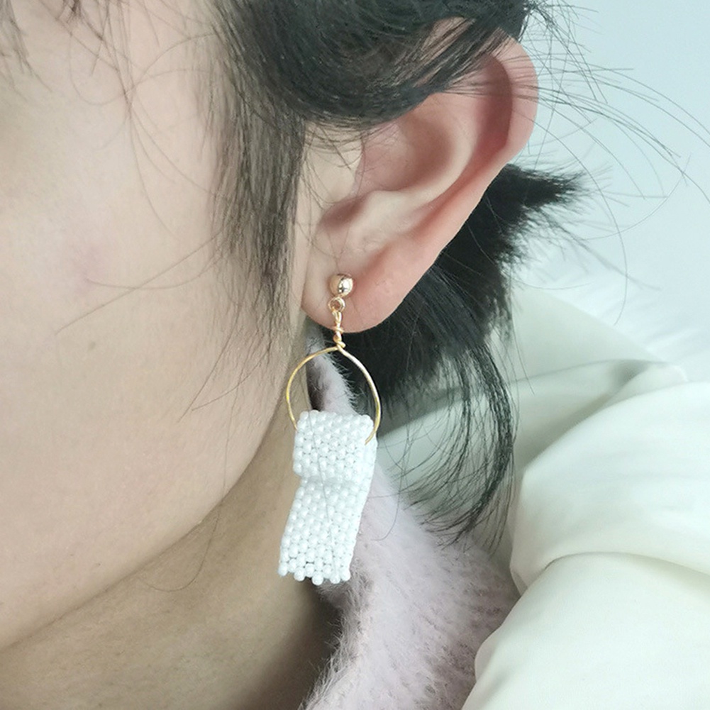 Hu Hu Hu Hu Hu Alat Bantu Pasang Kacamata♡ Anting Tusuk Gantung Desain Tisu Gulung Hias Mutiara Imitasi Untuk Wanita