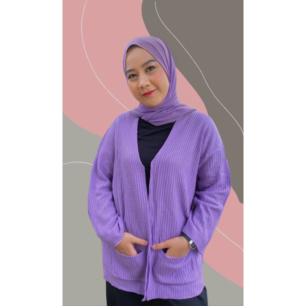 loocy cardy / cardi lilac / cardi rajut / cardigan/ kardigan/oversize /kardigan