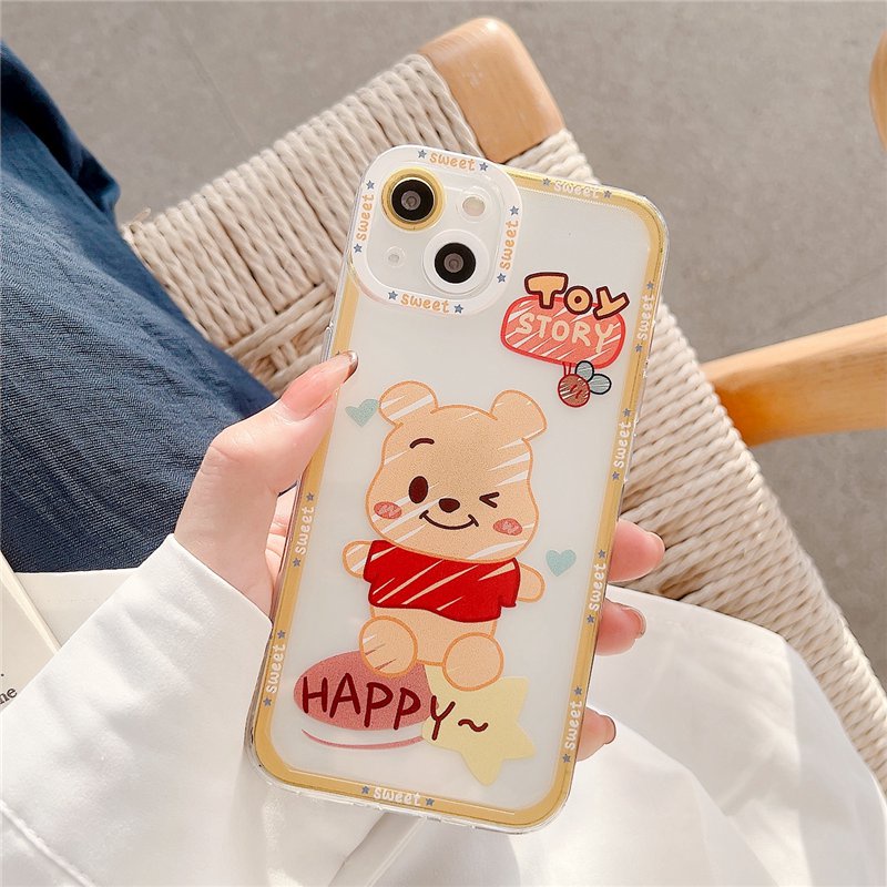 Winnie the Pooh seri Soft Back Case Samsung Galaxy Note 20 Ultra A13 A10S A03 Core M52 A73 S21 S20 FE J5 J7 Prime J4 Plus A32 Redmi Note 10 Pro 10C Poco X3 NFC Pro VIVO V23 Pro OPPO Penutup A96 Reno 7Z