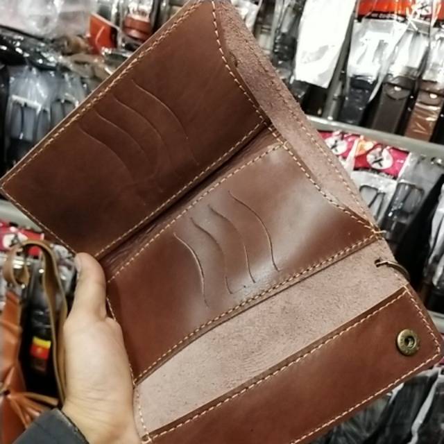 Dompet panjang biker kulit asli full harley davidson lipat