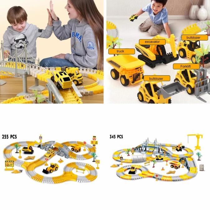 Maianan Anak DIY Rel Truck Konstruksi CITY TRUCK Create A Road