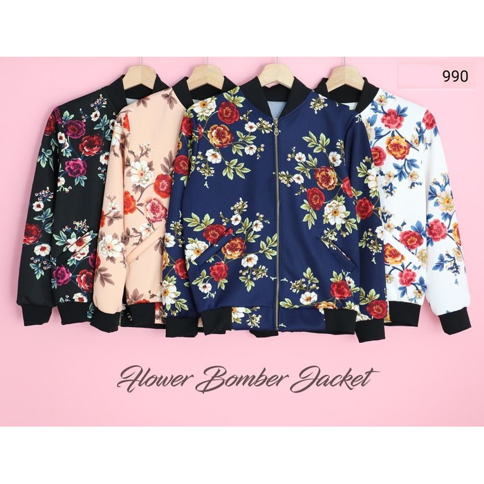 40 Koleksi Model Jaket Wanita Motif Bunga HD