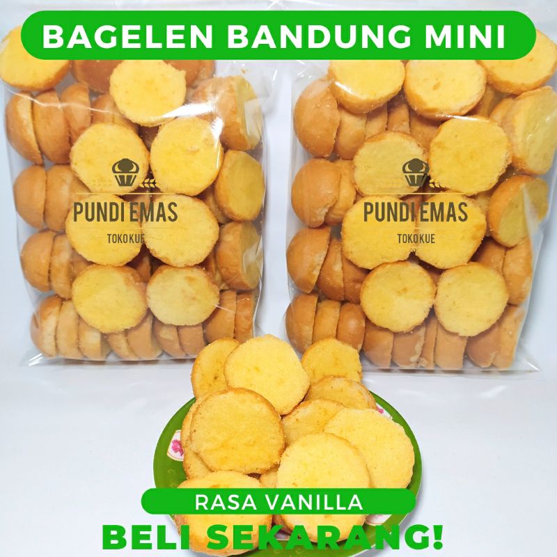 Bagelen Bandung Mini Vanilla / Roombutter Roti Kering Bagelan Kiloan 250 Gram