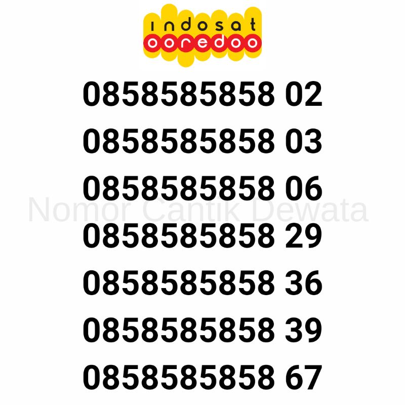 Nomor Cantik Im3 Kartu Perdana Indosat Nomer Cantik Seri 858585858