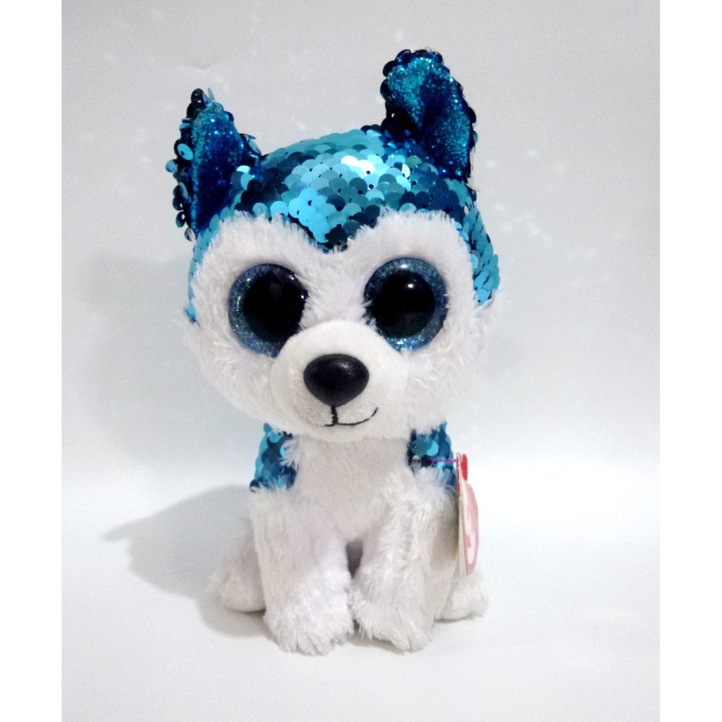 Boneka TY Beanie Boos Flippables SLUSH Husky Plush Original Rare