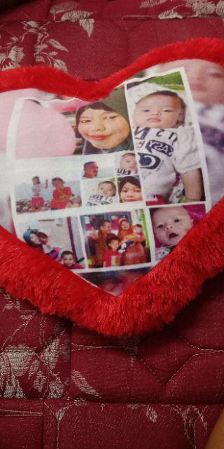 Bantal Foto Murah Ukuran Standar Tidur Love  Print Nama Foto Gambar Karakter Gratis Free Cantik