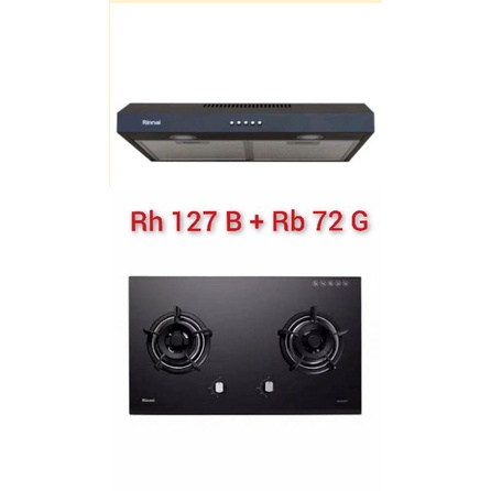 Paket Kompor Rinnai RB 72 G dan Cookerhood Rh 127 B