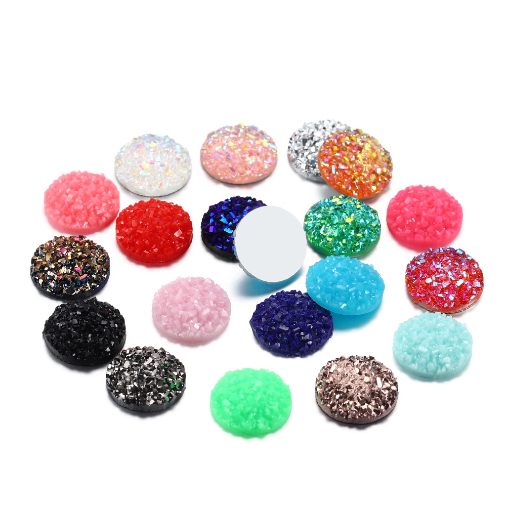 30Pcs/Lot 12mm Campuran warna resin cabochon patch kecil untuk DIY liontin anting-anting membuat perhiasan persediaan