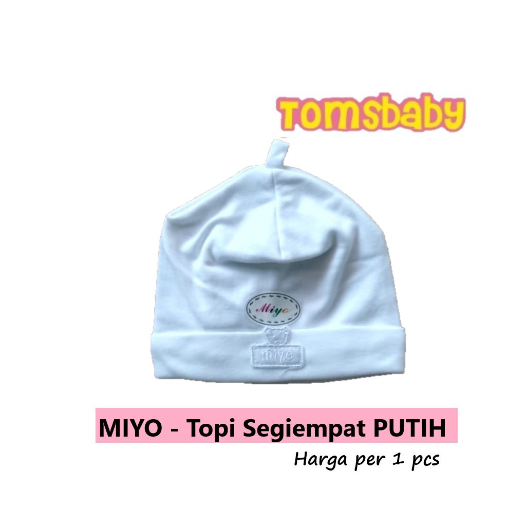 MIYO 1pcs Topi Segiempat PUTIH POLOS