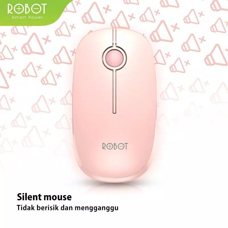 MOUSE WIRELESS 2.4G 1600DPI ROBOT M260 GARANSI 1 TAHUN