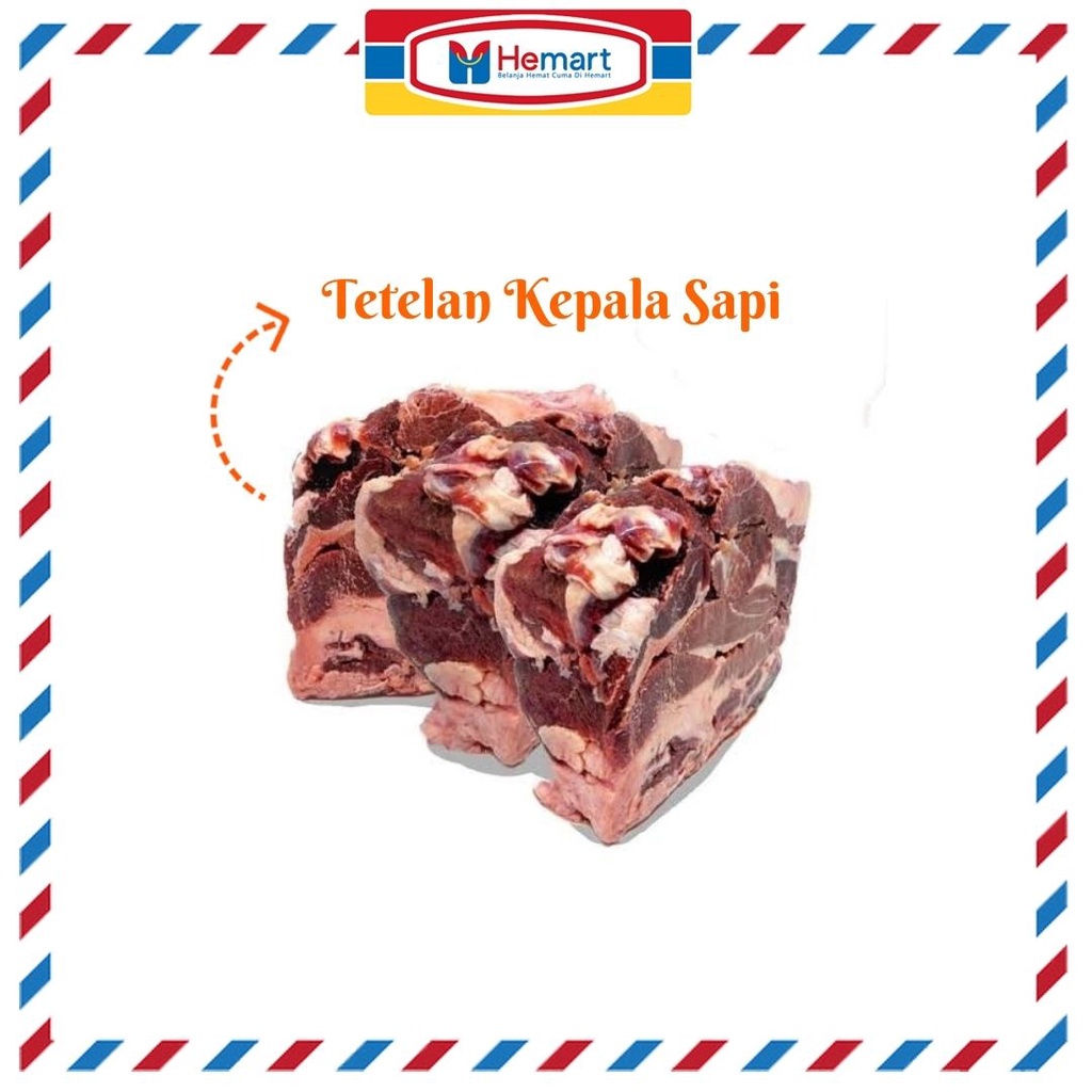 [HEMART] TETELAN KEPALA SAPI 500 GRAM / DAGING SEGAR