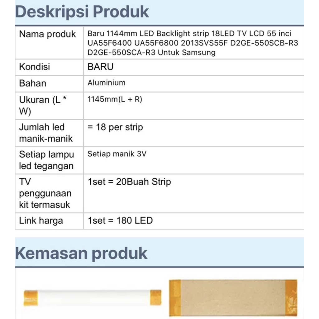 BACKLIGHT TV SAMSUNG UA 55F6400 55F6800 55F5000 55F6100 55F LAMPU LED BL SAMSUNG 55 INC 55 IN