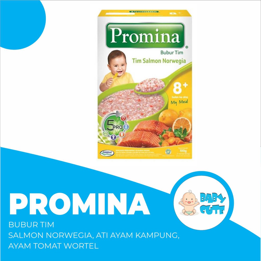 PROMINA BUBUR TIM SALMON NORWEGIA/AYAM KAMPUNG TOMAT WORTEL/ ATI AYAM