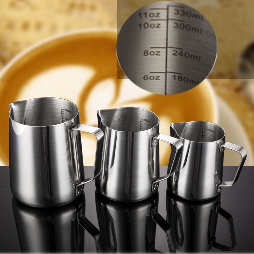 WONDERFUL Household Coffee Cup Kitchen &amp; Dining Pitchers Jug Milk Frothing Mug Liquid Measure Stainless Steel Espresso Latte Drinkware Foam Container