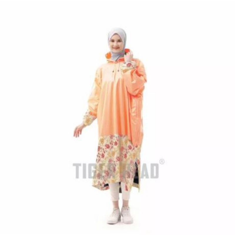 Jas Hujan Terusan Rok / Gamis Motif / Mantel Muslimah Tiger head