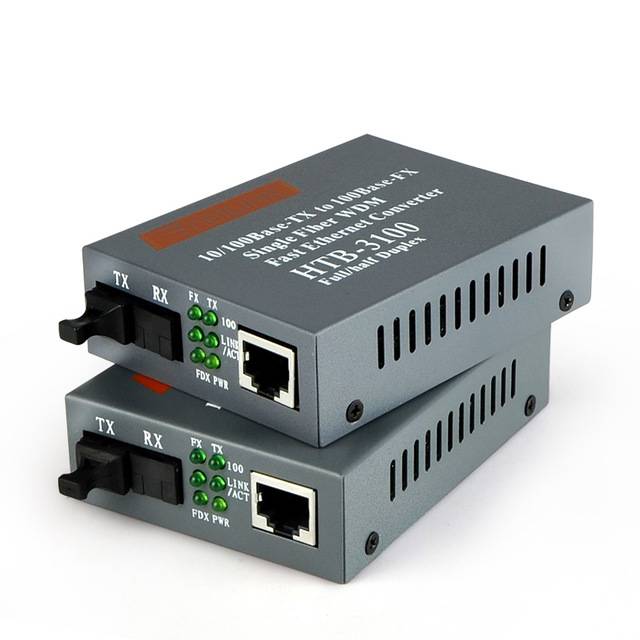 Netlink HTB-3100-A/B Media Converter Fiber Optic FO 10/100 (sepasang/2 unit)