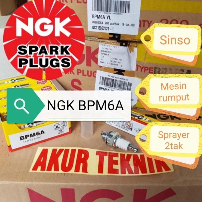 busi mesin potong rumput chainsaw sprayer 2 tak NGK BPM6A NGK ASLI