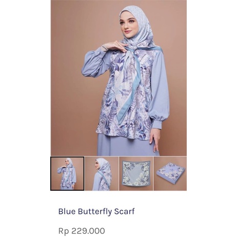 Mandjha Khusus Free Box Ivan Gunawan Scarf Motif Blue Butterfly,Ready Juga Pink Butterfly, Brown But