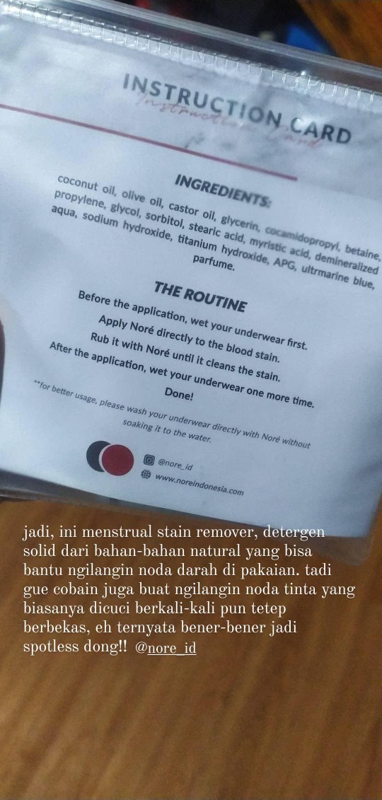 Deterjen Menstruasi Nore (3 Pcs)