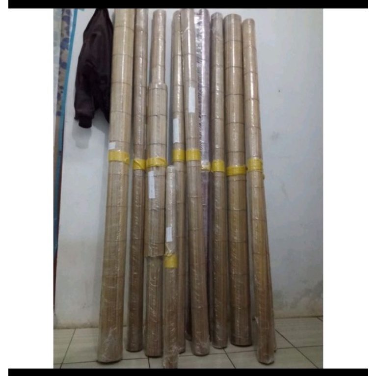 kerai/tirai bambu sawit + tali penggulung size 2x2 m New