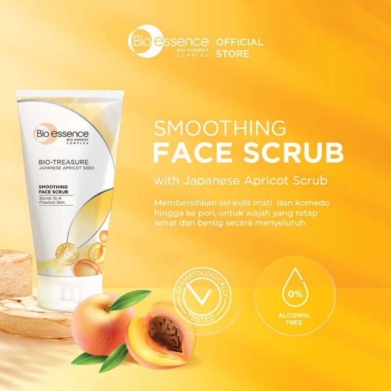 Bioessence Bio-Treasure Japanese Apricot Seed Smoothing Face Scrub wajah 150gr