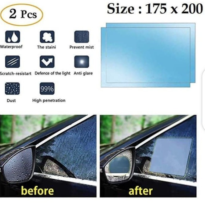 Sticker jendela - spion Protective Rain Water proof Anti Fog Glare