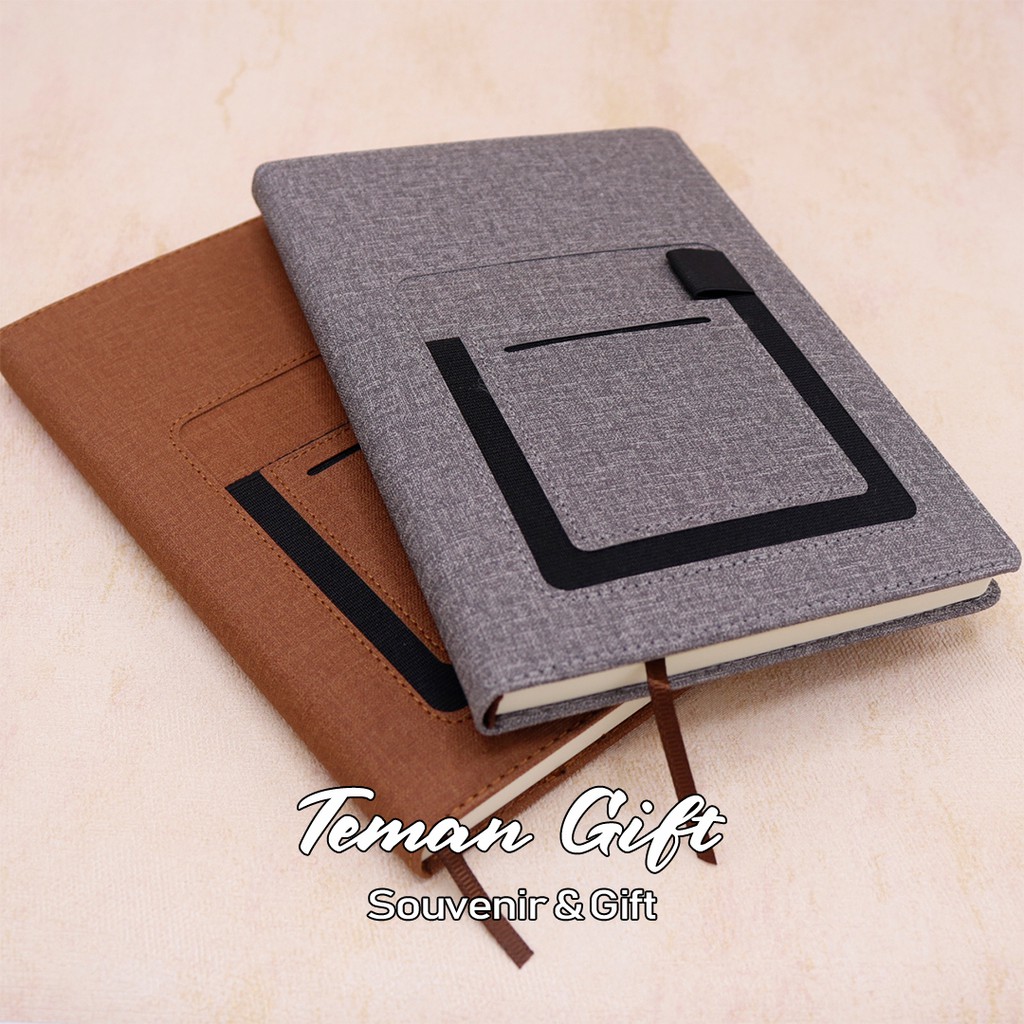 

Fabric Notebook A5 Buku Agenda Planner HardCover Custom Logo Nama AK 05