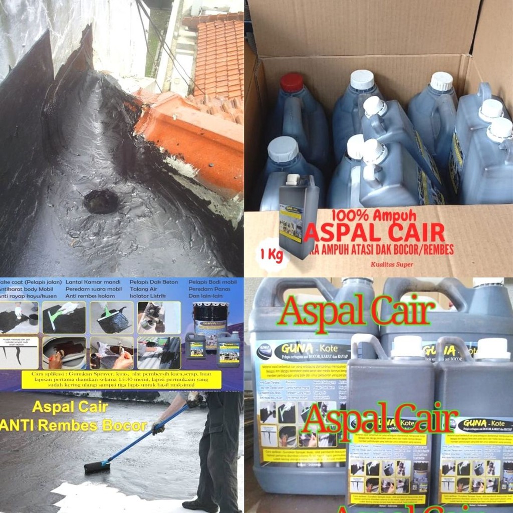 Aspal Cair Ukuran 1 Kg Anti Bocor Rembes Pelapis Dak Beton Asbes Spandek Kolam Ikan Bak Mandi Shopee Indonesia