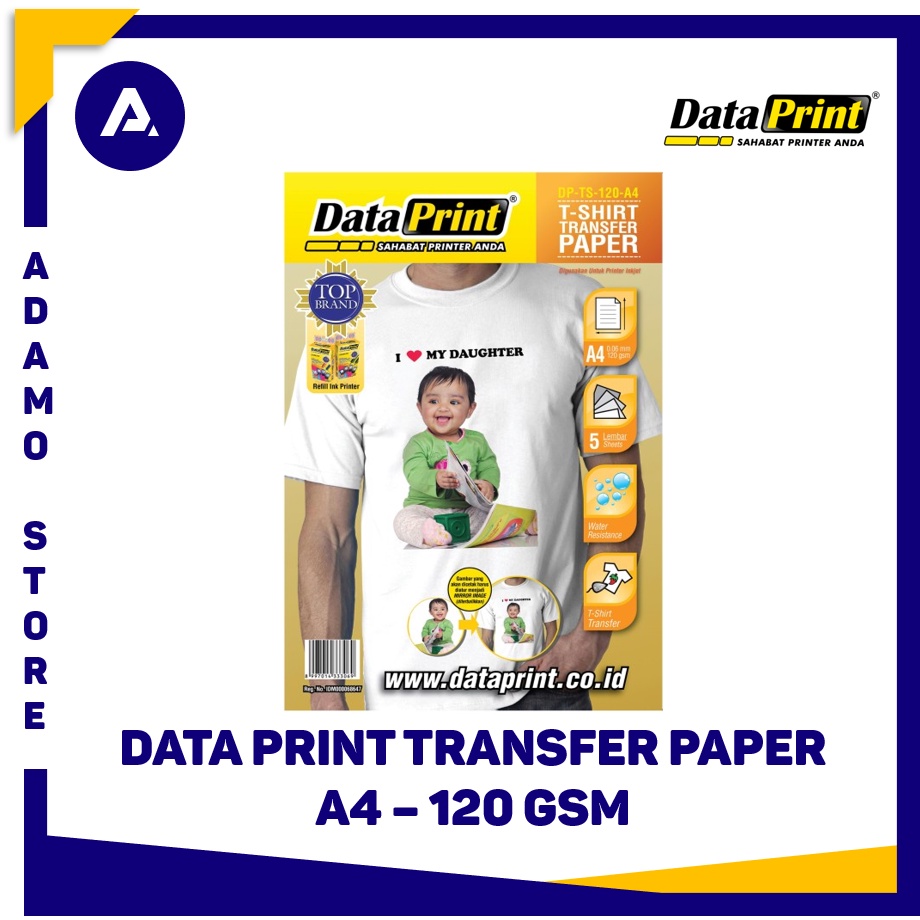 

Kertas Transfer A4 Data Print T-Shirt Transfer Paper A4 120gsm