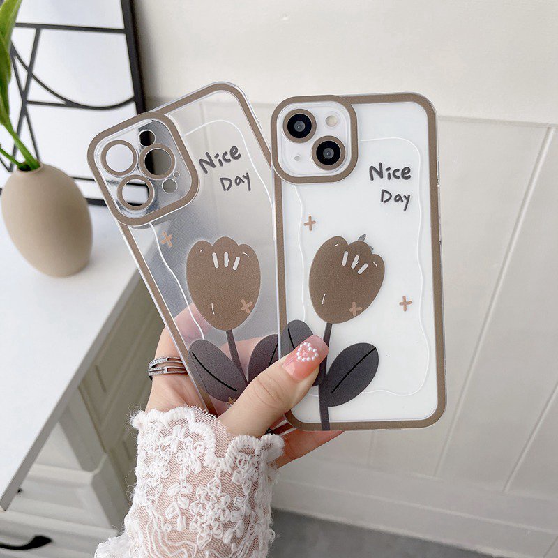 Nice Day Tulip Soft Case iP iPhone 11 12 13 Pro Max 6 6S 7 8 + Plus X XR SE 2020 XS Max Casing