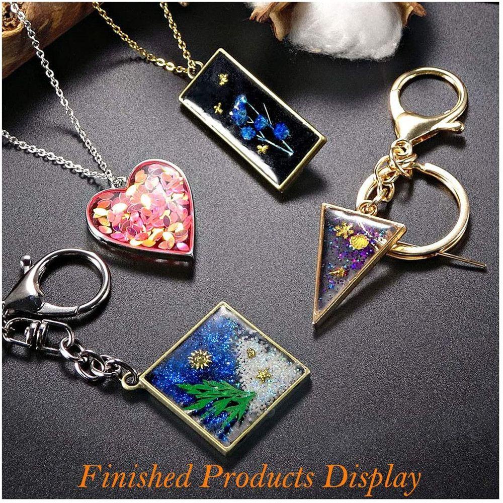 R-flower 10/30pcs Liontin Bingkai Kerajinan Diy Membuat Perhiasan Cabochon Geometris