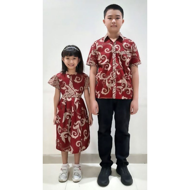 Baju batik cople keluarga set sarimbit couple family modern seragam kebaya terbaru natal anak ameta