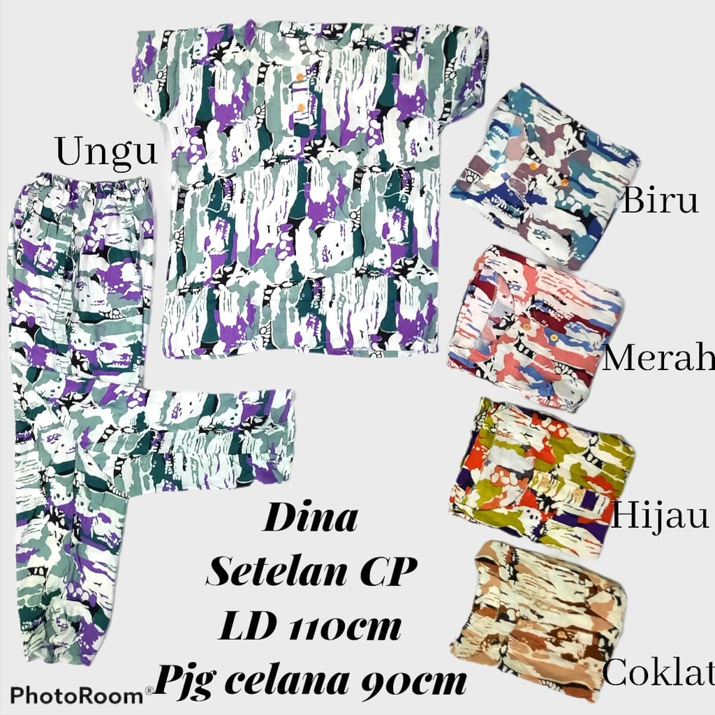 setelan celana rayon motif adem | setelan celana busui