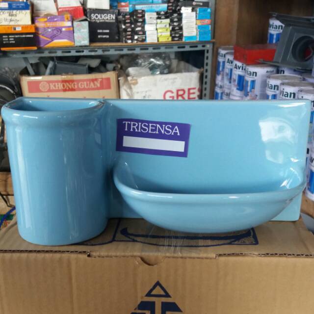 Tempat Sabun Keramik POLOS Murah|Tempat Sabun Sikat Gigi Odol Keramik Tempel Tanam Tembok TRISENSA