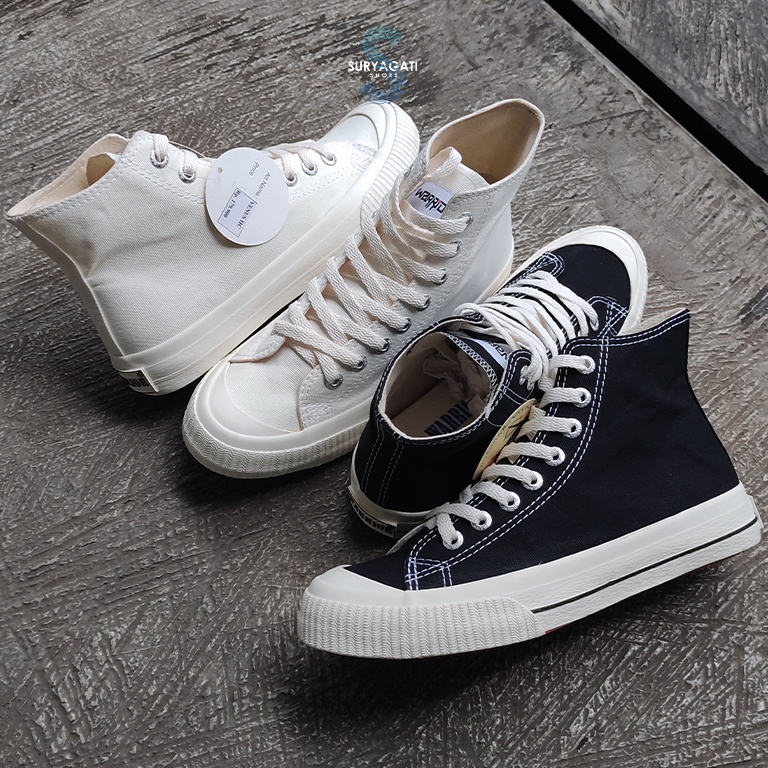 SEPATU WARRIOR VENUS HC TINGGI / Sepatu sneaker kerja sekolah casual pria wanita hitam putih putih p