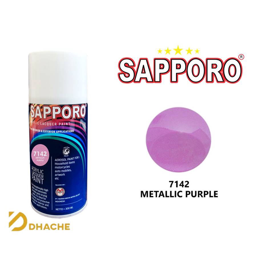 Cat Semprot METALLIC PURPLE 7142 Ungu Sapporo Spray Pylox Pilox 300ml