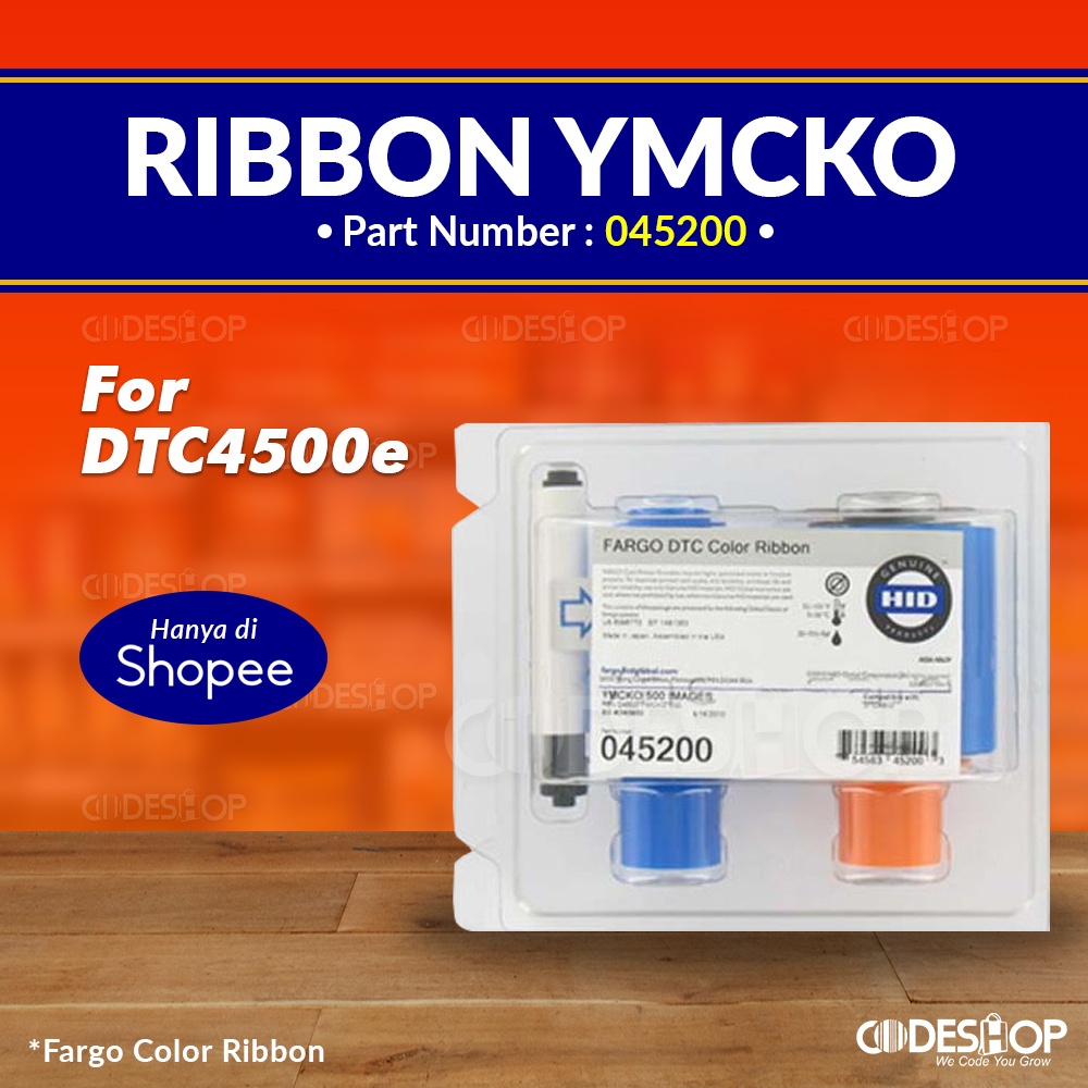 Ribbon Color Ymcko Fargo DTC4500e | Printer kartu Dtc 4500e dtc4500 45200