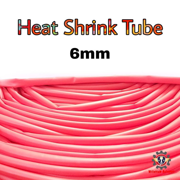 Selongsong Bakar Selang Bakar Heat Shrink Tube 6mm 1meter - Merah