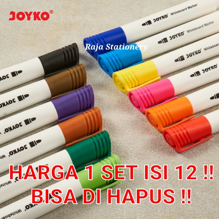 

Joyko Color Whiteboard Marker 12 Colors / Spidol Warna Warmi WMC-51